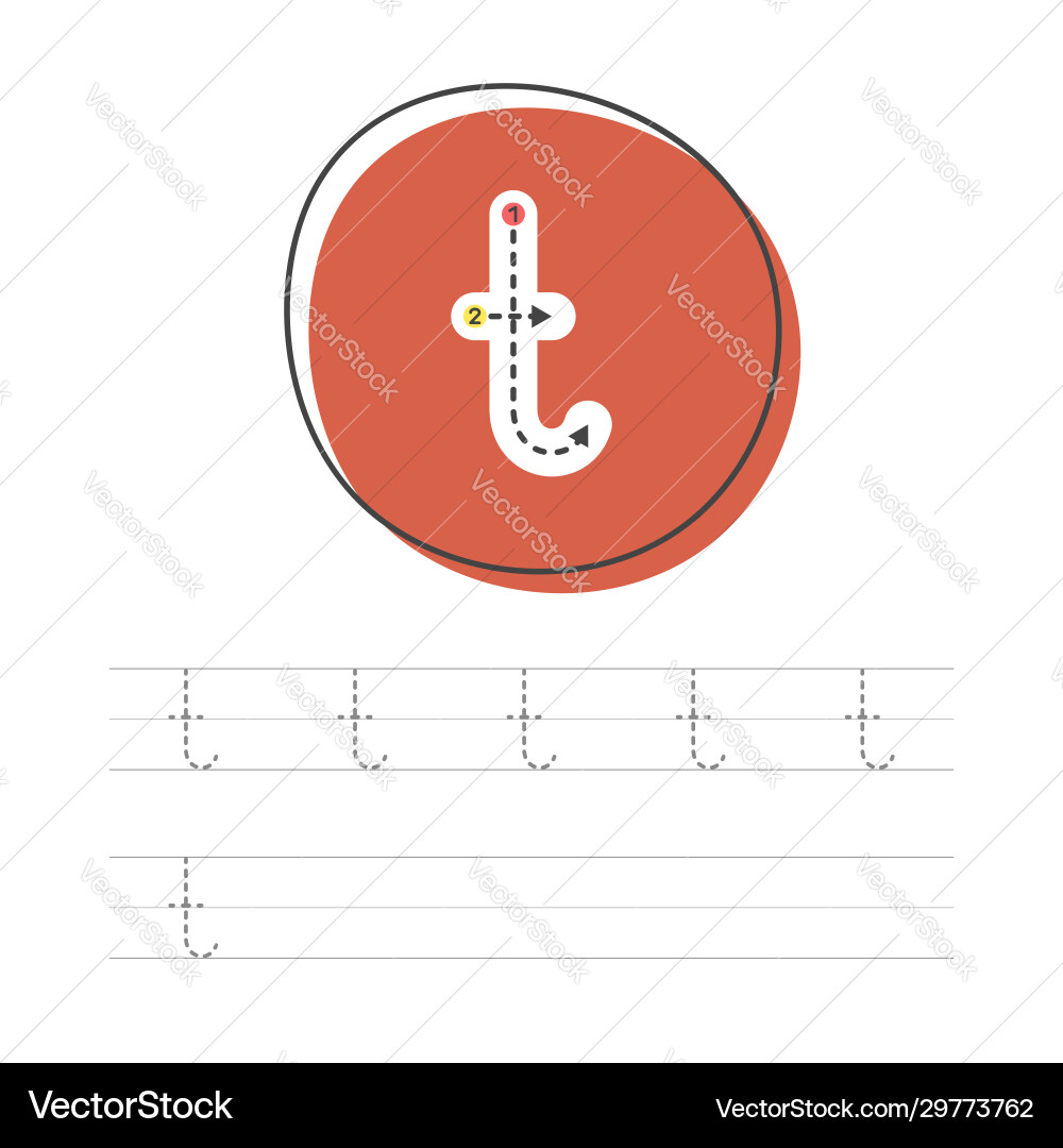 Learn to Write 'T' vector image