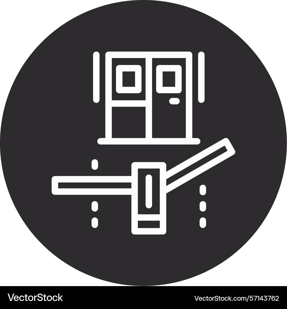 Manual gate inverted circle black Vector Image