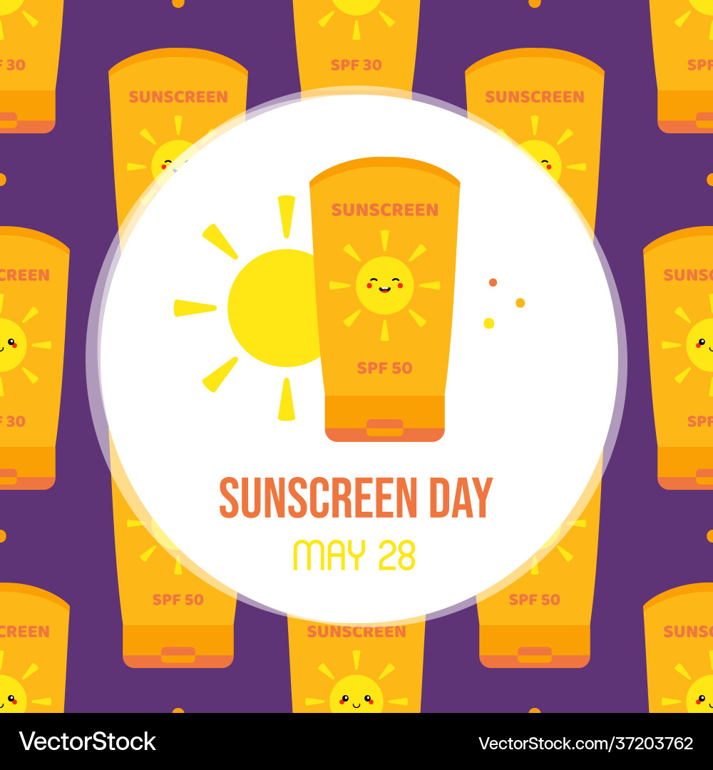 National sunscreen day greeting card National sunscreen day greeting card vector image