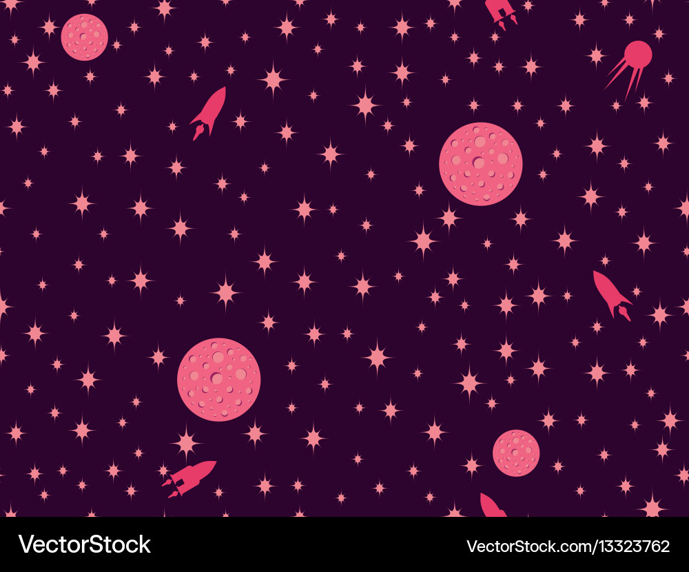 Outer space seamless pattern with spaceships Outer space seamless pattern with spaceships vector image