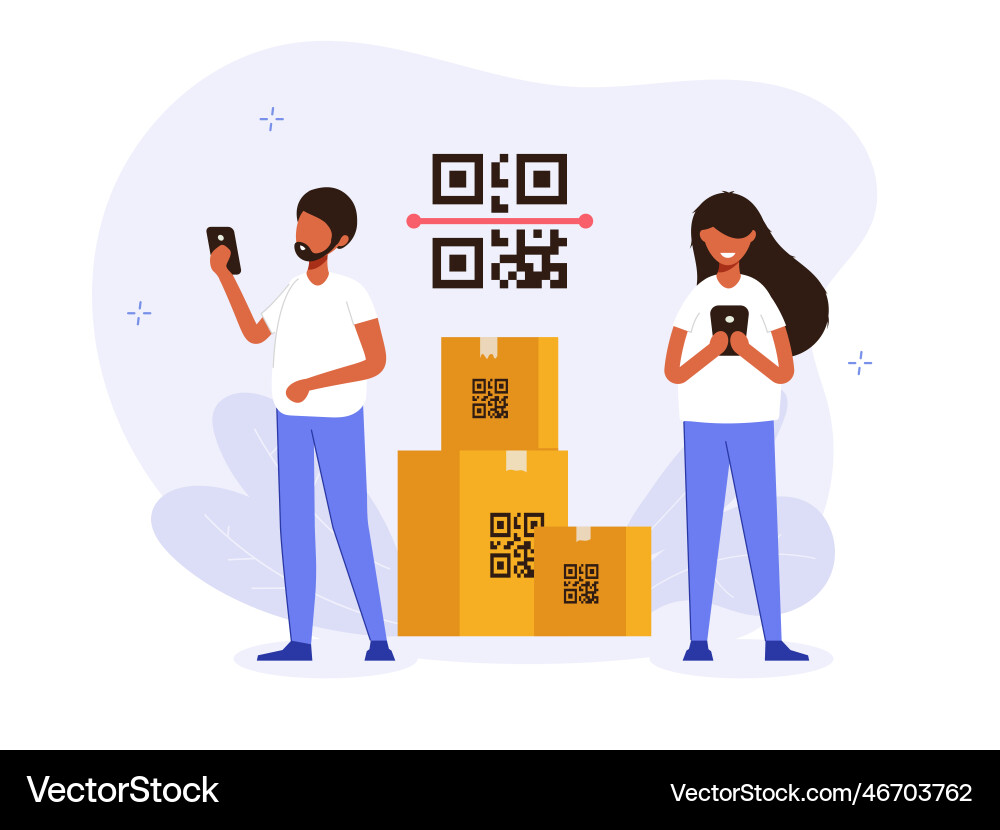 Qr code scanning concept Qr code scanning concept vector image