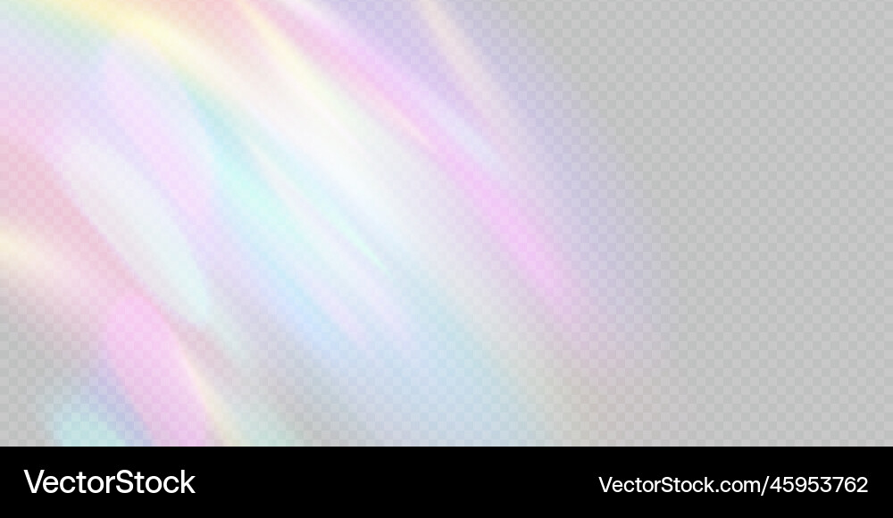 Rainbow light prism effect transparent background Vector Image
