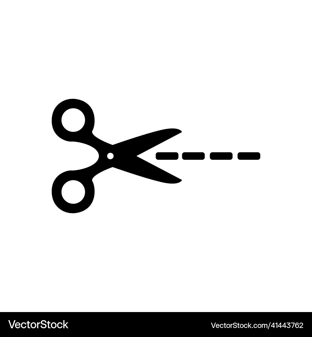 Scissors with cut lines isolated on white Scissors with cut lines isolated on white vector image