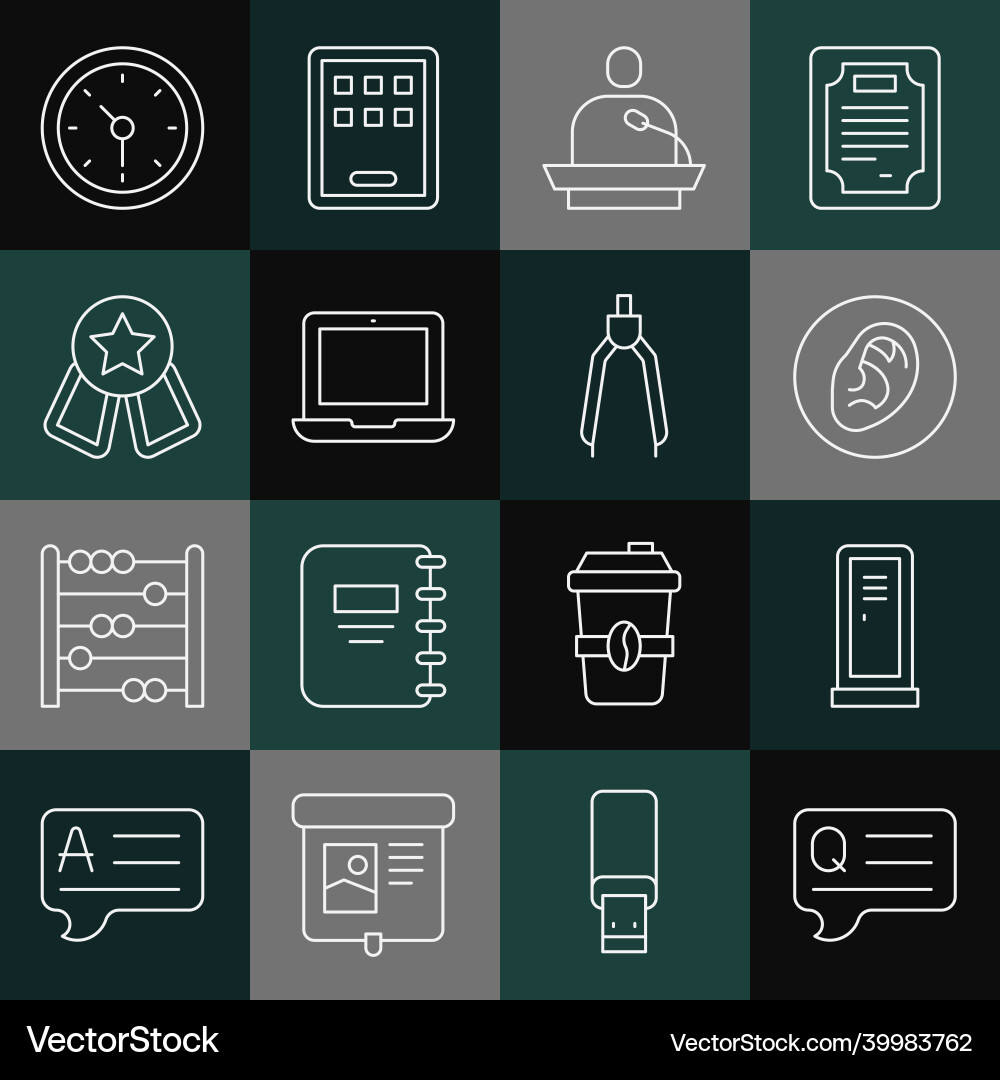 Set line speech bubbles with question locker Set line speech bubbles with question locker vector image