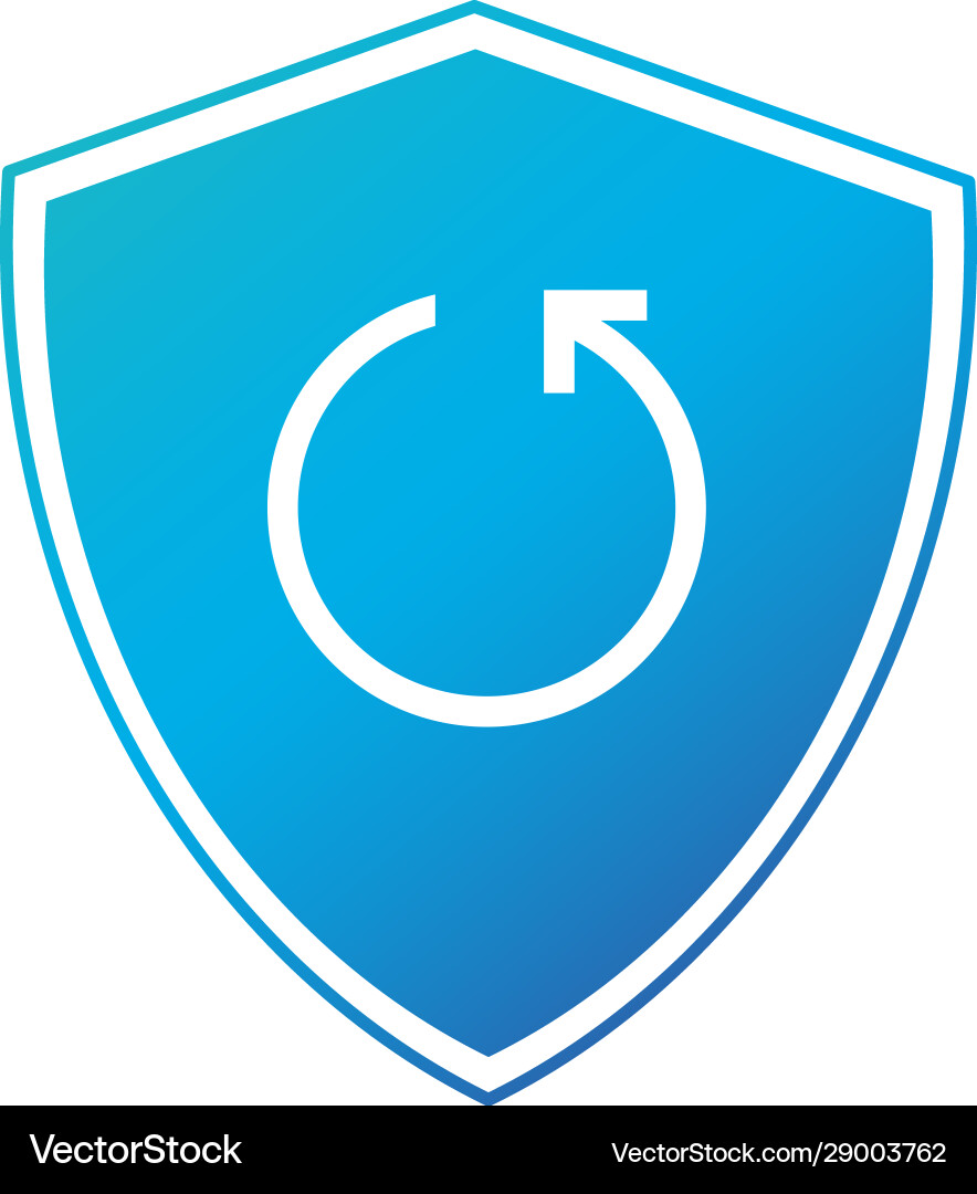 Shield security concept with circle refresh arrow Shield security concept with circle refresh arrow vector image