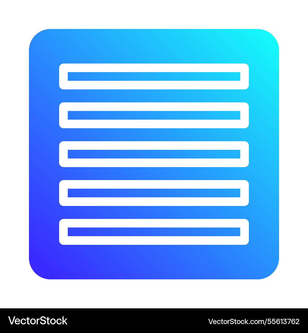 Stylish list icon with blue gradient background Stylish list icon with blue gradient background vector image