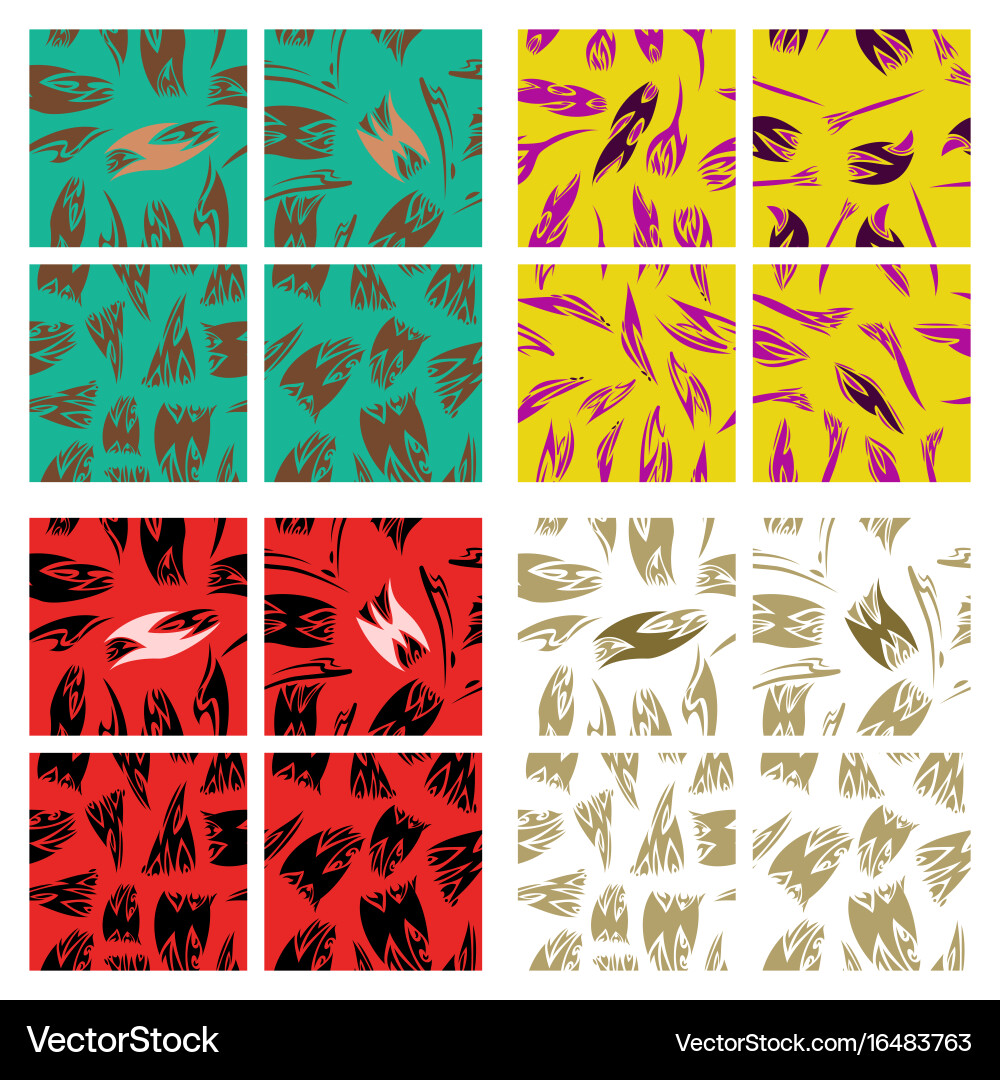 Assembly of patterns in striped style Vector Image