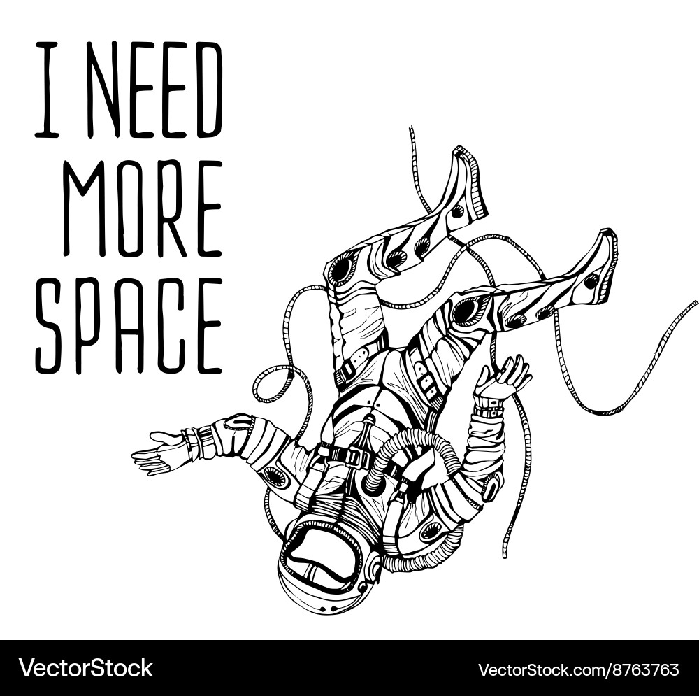 Astronaut in Space Vector Image