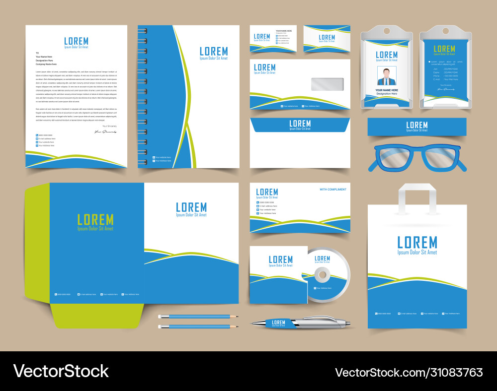 Brand Schreibwarendesign für Ihr Unternehmen Brand Schreibwarendesign für Ihr Unternehmen vektorbild