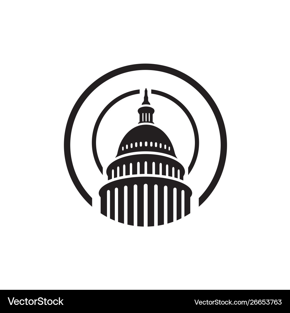 Capitol Building Logo - USA vektorbild