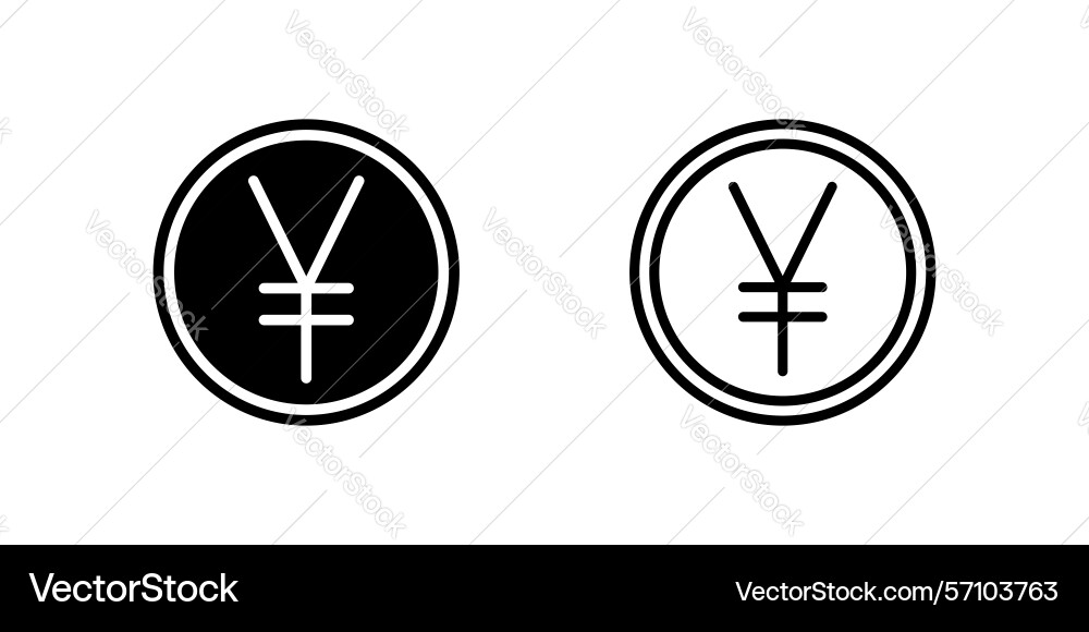 Clean japanese yen currency icons with jpy Vector Image