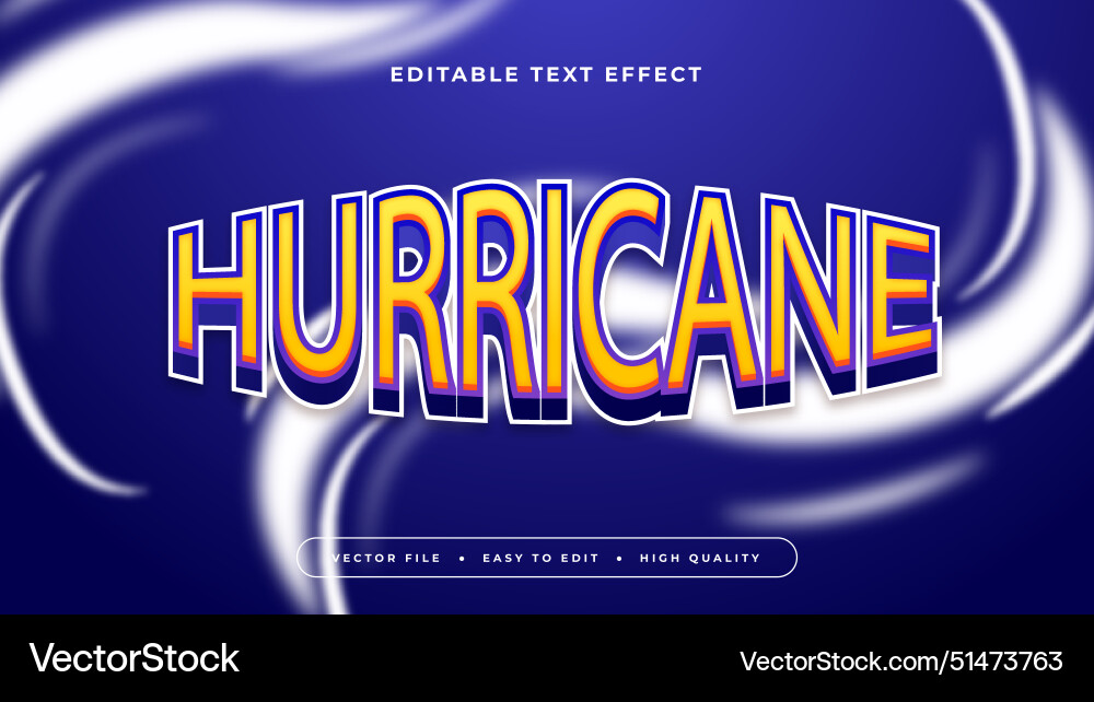 Dynamic Hurricane Text Effect vector image