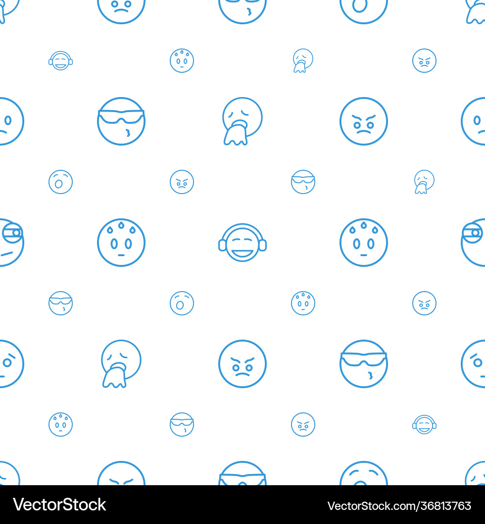 Expression icons pattern seamless white background vector image