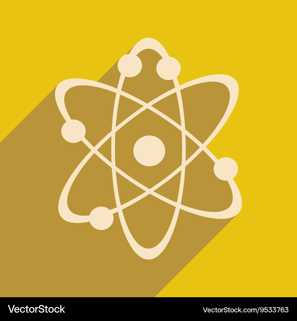 Flat with shadow icon and mobile application atoms vector image