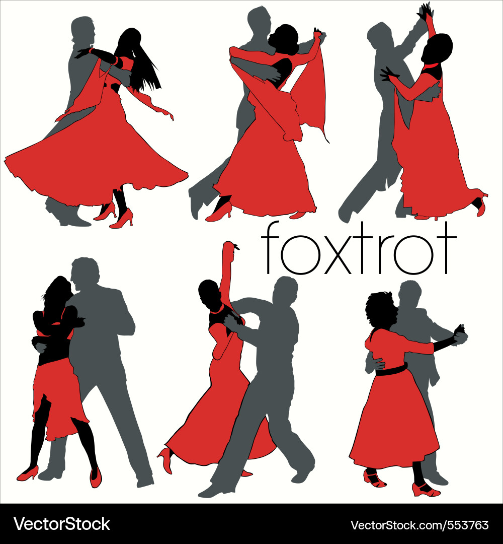 Foxtrot Dance Silhouettes Vector Image