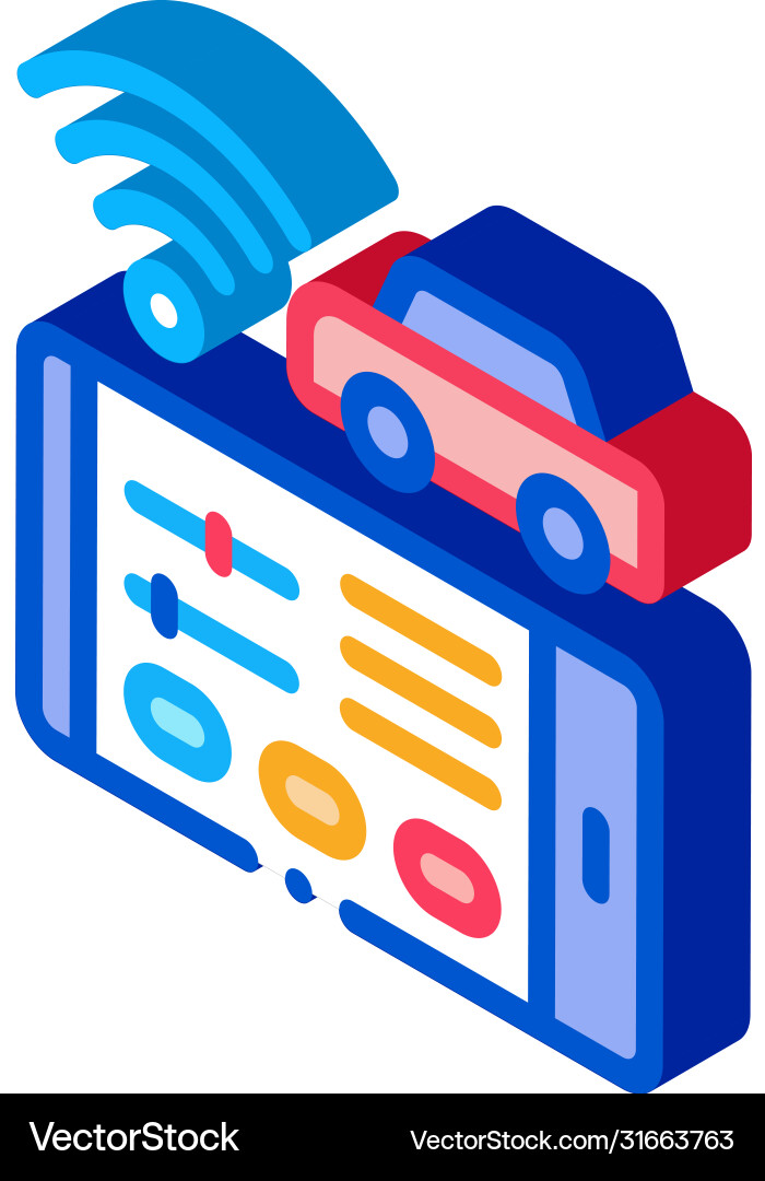 Geolocation machines via wi-fi isometric icon vector image