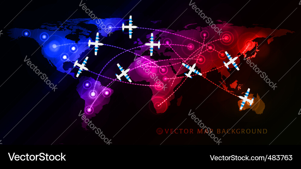 Global Flight Route Map Vector Image