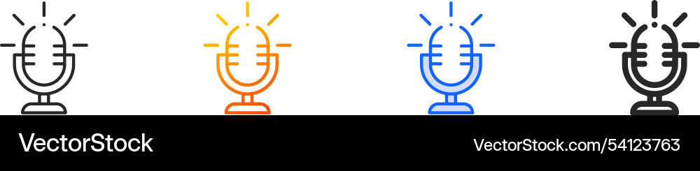 Microphone iconthin linear gradient blue stroke Microphone iconthin linear gradient blue stroke Vector Image