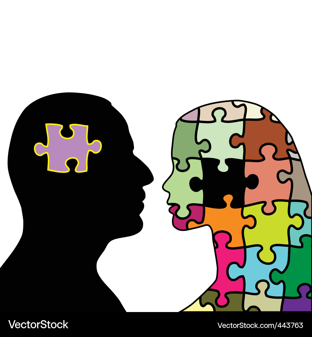 Paar Puzzle Romance Vektorbild