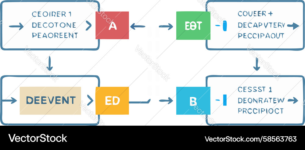 Process Flow Diagram - Business Workflow Vector Image