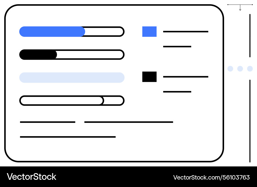 Progress bars and checklist design for workflow Progress bars and checklist design for workflow vector image