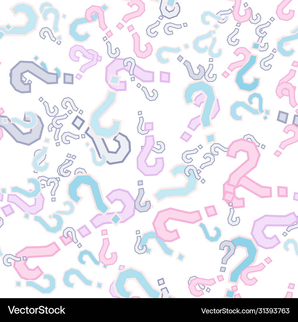 Quiz seamless pattern question marks doubt faq Quiz seamless pattern question marks doubt faq Vector Image