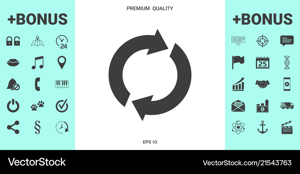 Reset button reload arrows vector image