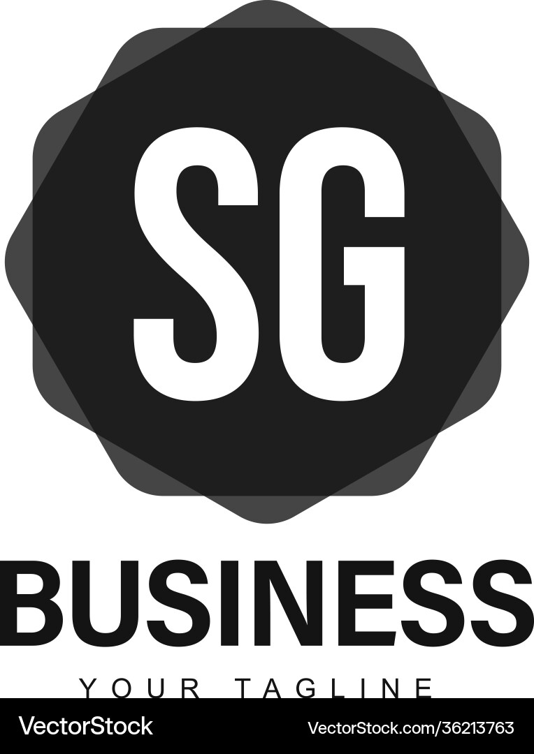 Sg initial a logo design with abstract style Vector Image