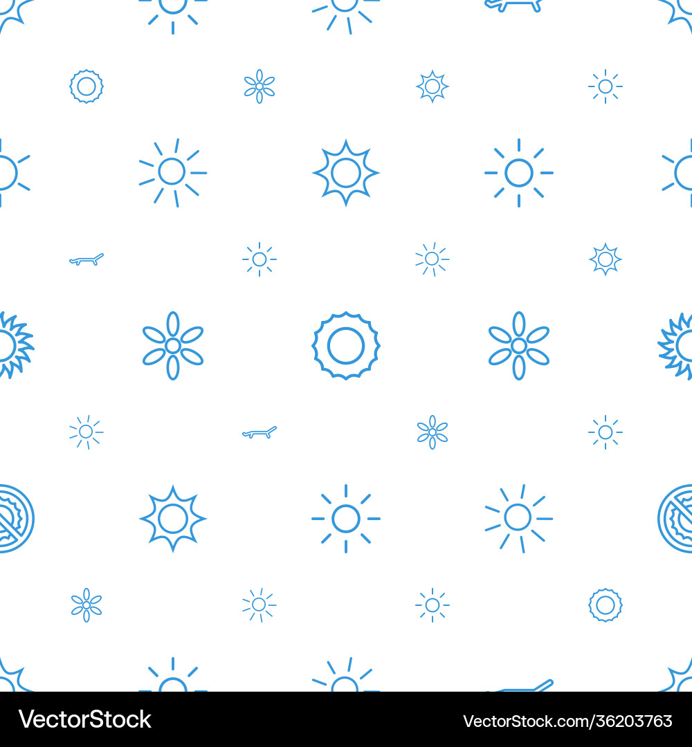 Sunshine icons pattern seamless white background – Free Vector ...