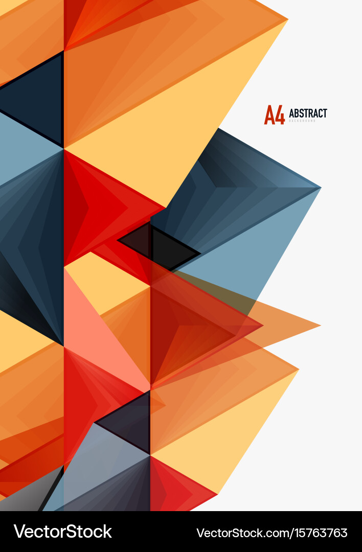 Triangular low poly a4 size geometric vector image