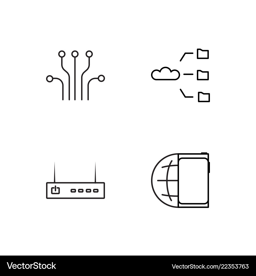 Web simple outlined icons set Web simple outlined icons set vector image