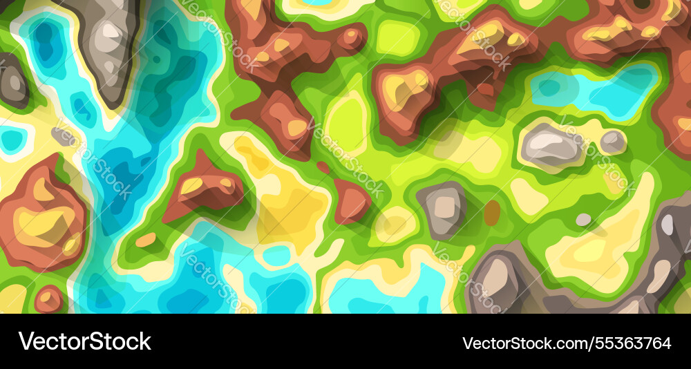 A topographic map top view with shadow A topographic map top view with shadow Vector Image