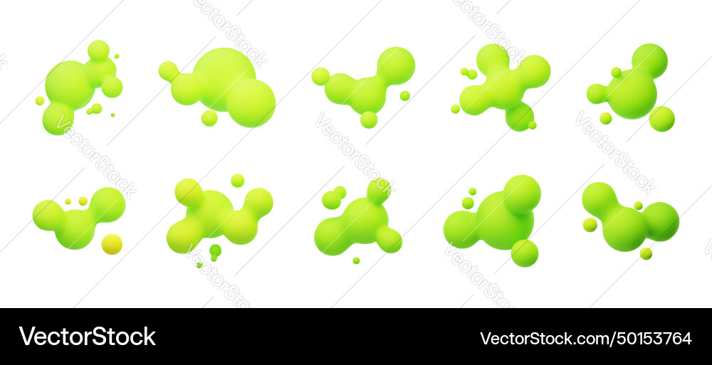 Acid green 3d morphing balls liquid blobs like Acid green 3d morphing balls liquid blobs like Vector Image