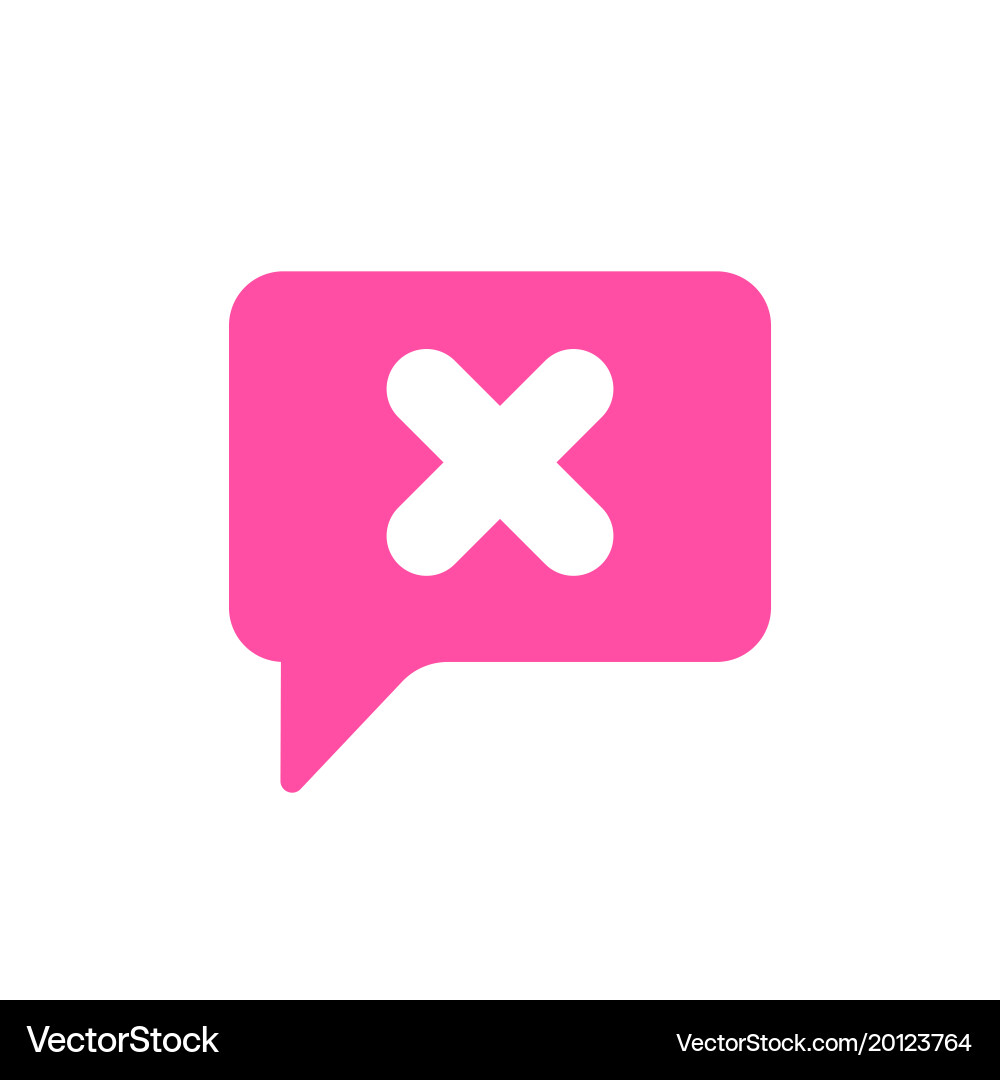 Bubble chat close delete message icon vector image
