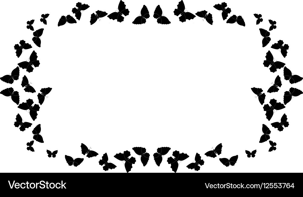 Butterflies frame rectangle pattern border vector image