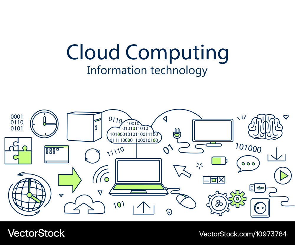 Cloud Computing Icons vector image