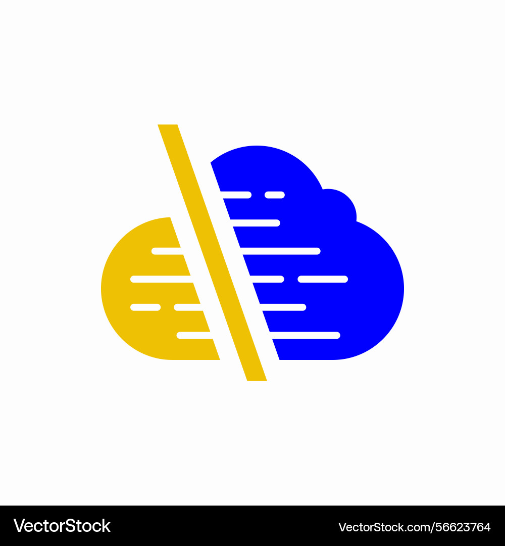 Cloud logo icon with moving backslash Vector Image