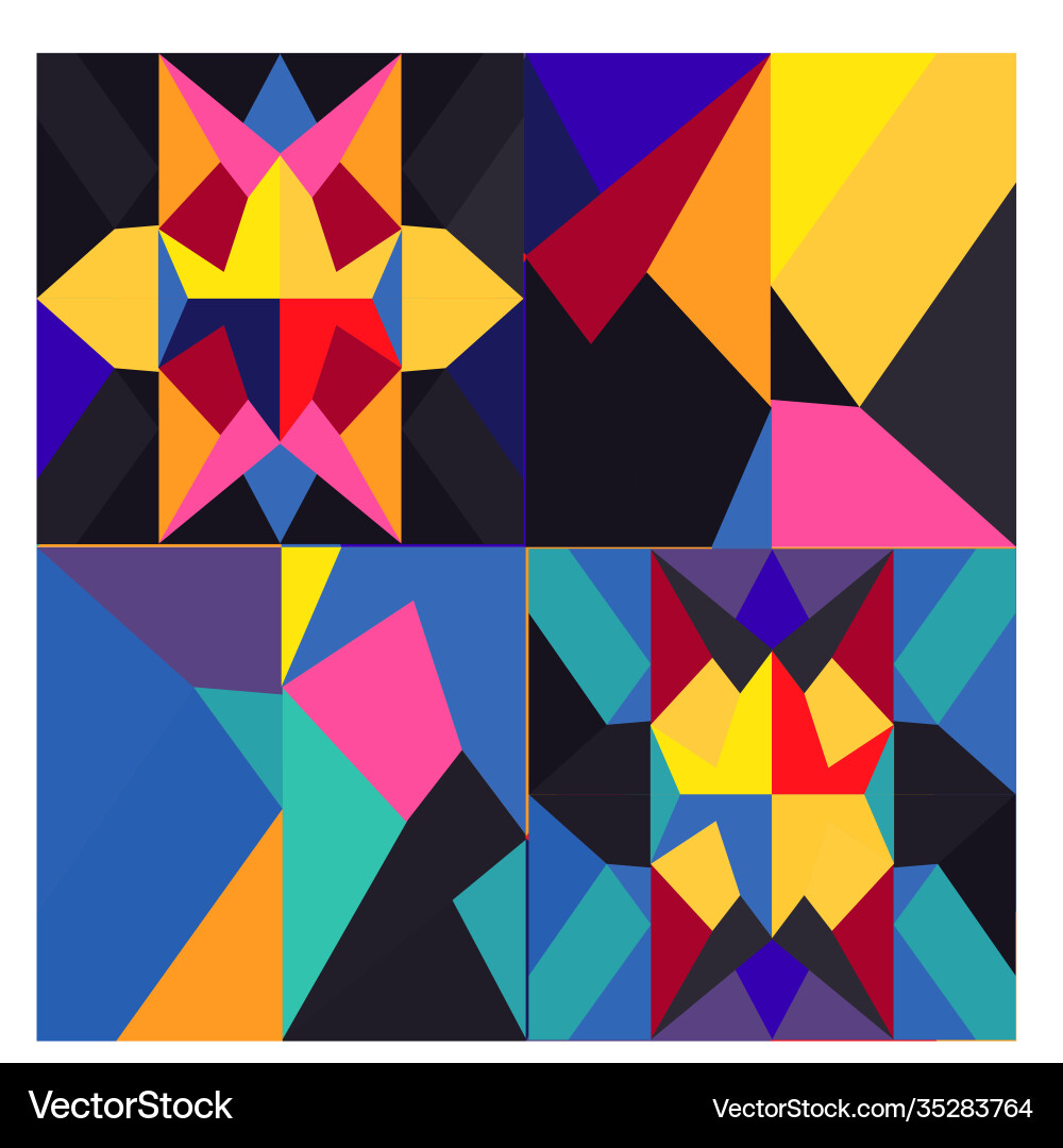 Colorful geometric and curve background pattern Vector Image
