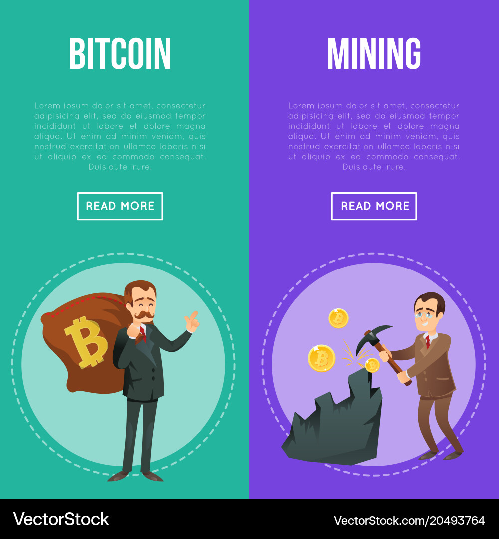 Cryptocurrency flyers with happy businessman – Royalty-Free Vector |  VectorStock