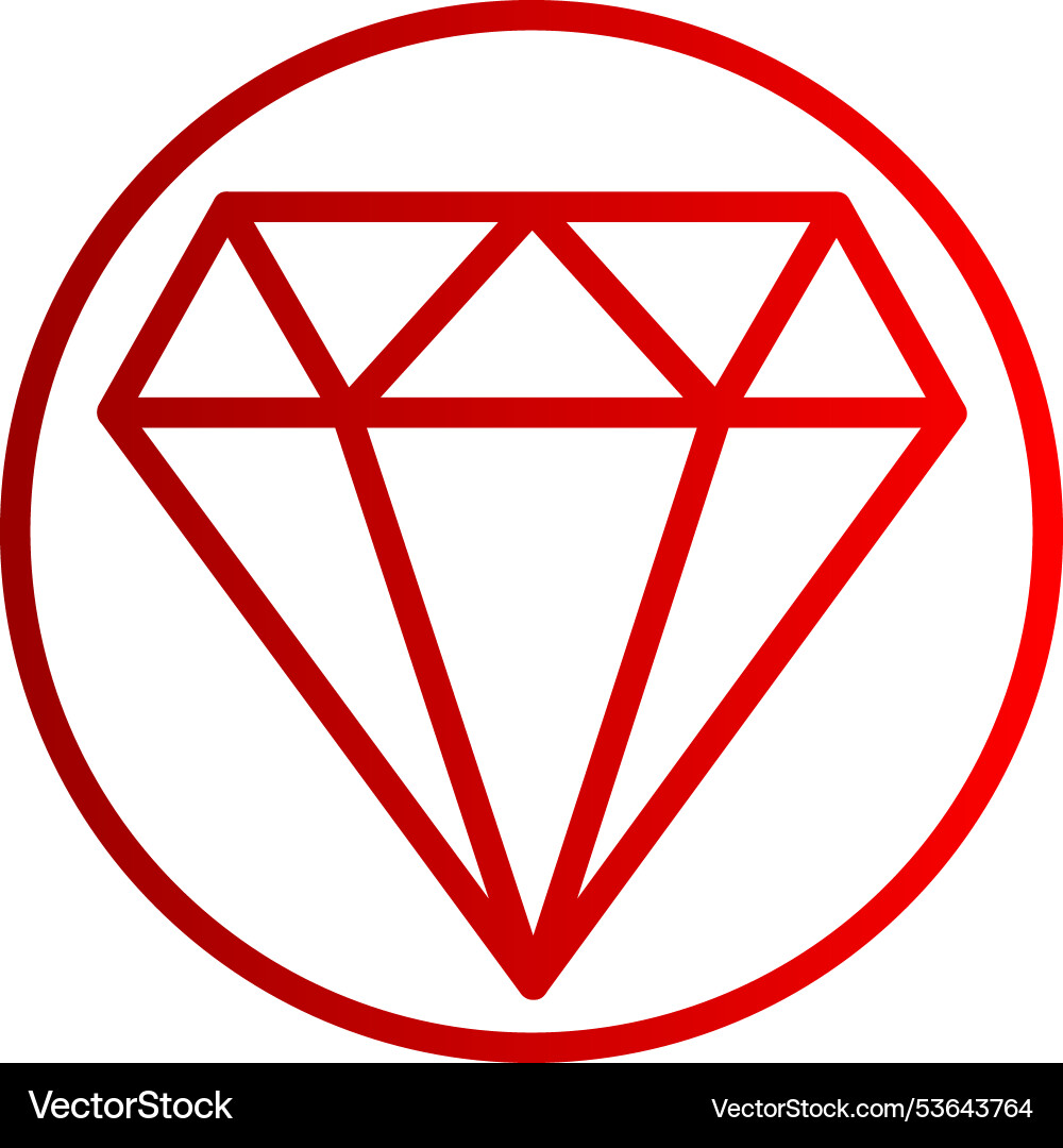 Diamond line gradient icon Vector Image