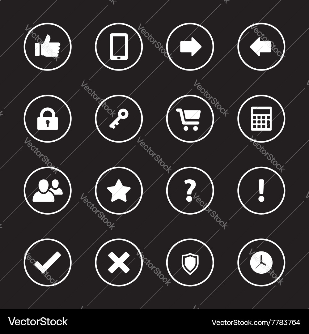 Flat Icon Set - Circle Frame vector image