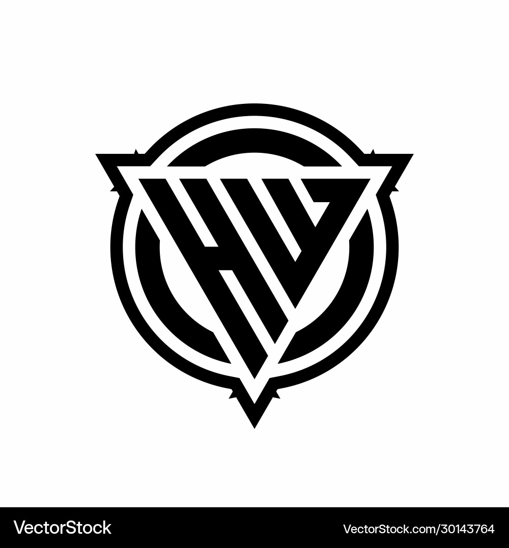 Hw logo with triangle shape and circle Vector Image