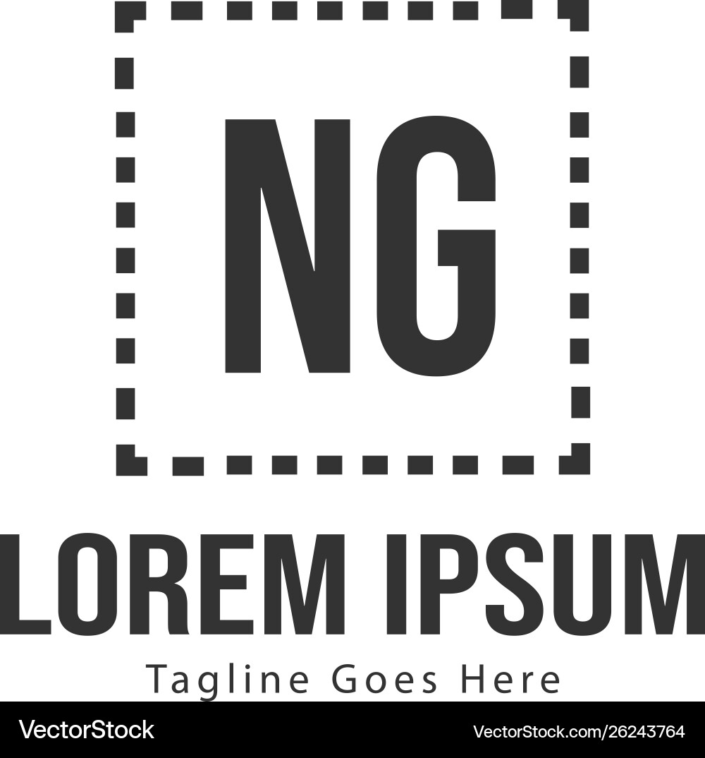 Initial ng logo template with modern frame Initial ng logo template with modern frame vector image