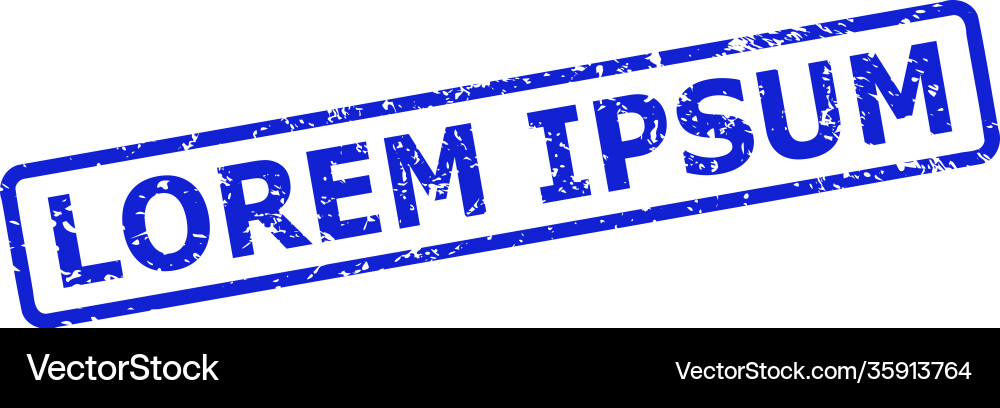 Lorem ipsum stamp with unclean texture and rounded Vector Image