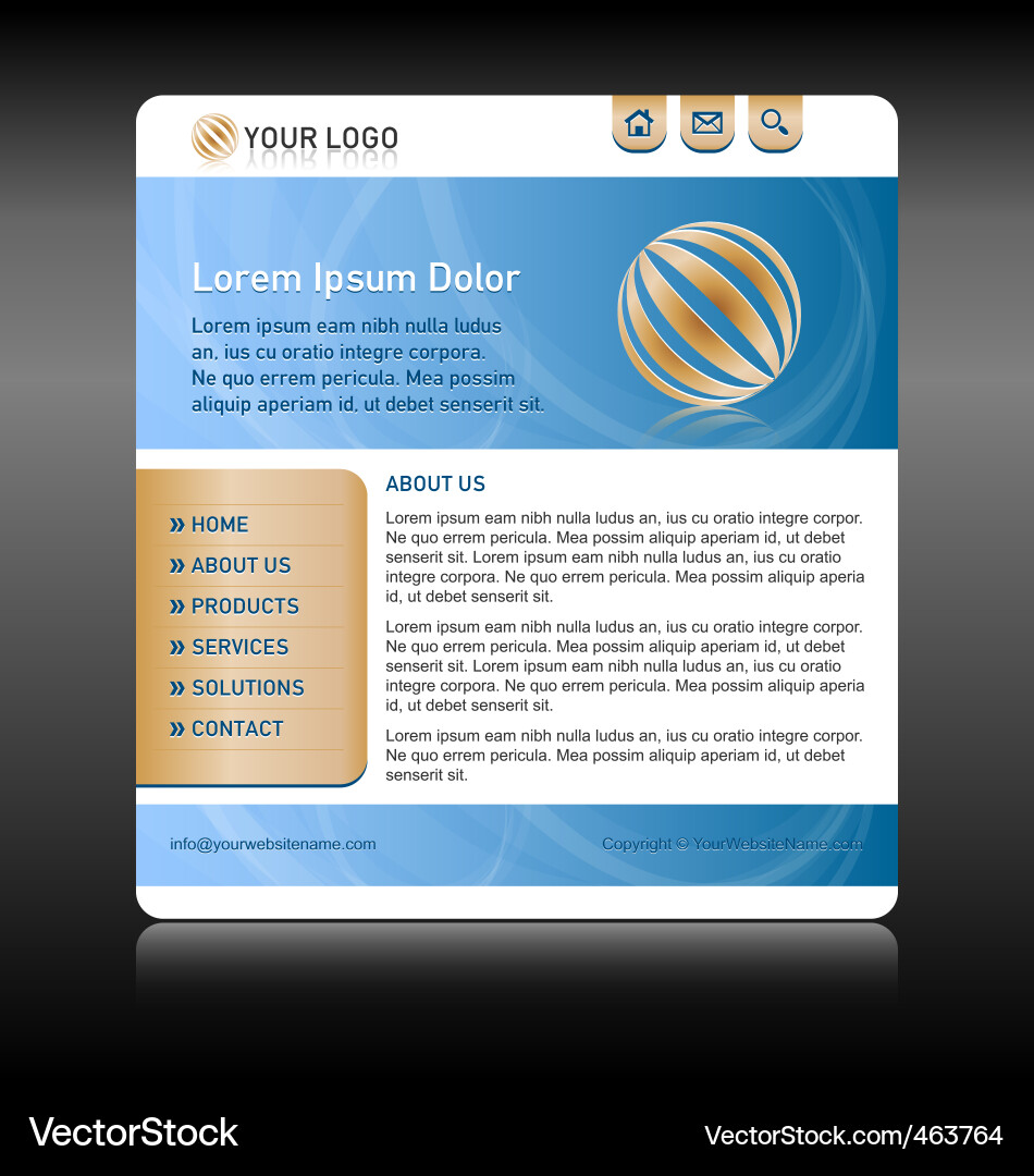 Modern Website Layout Template vector image