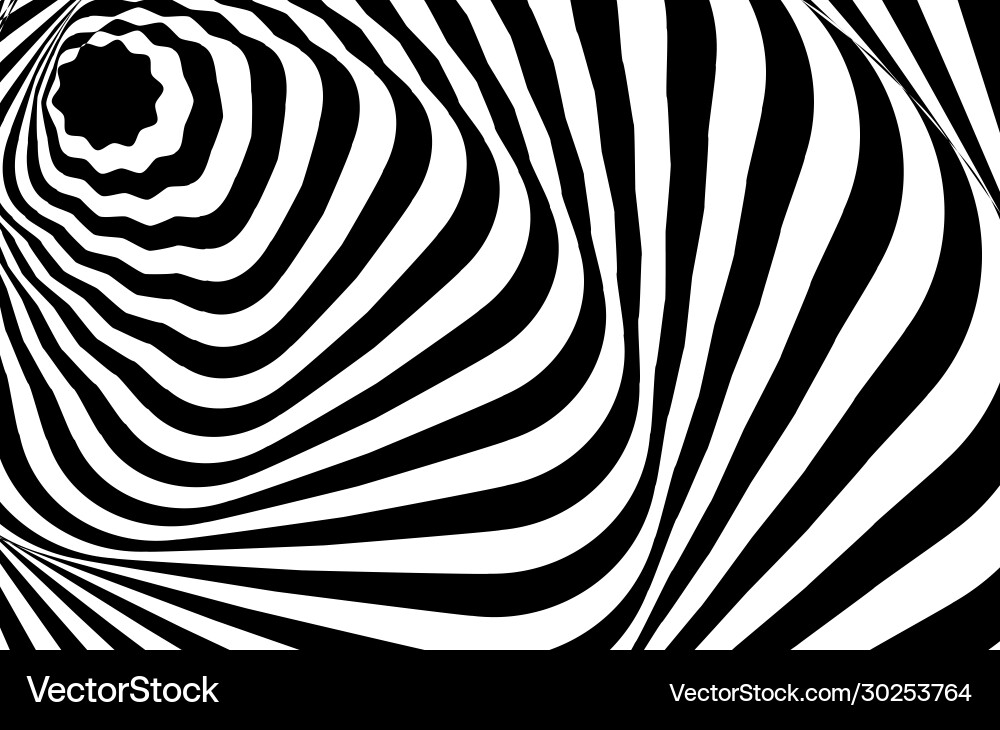 Optical illusion white black pattern abstract vector image