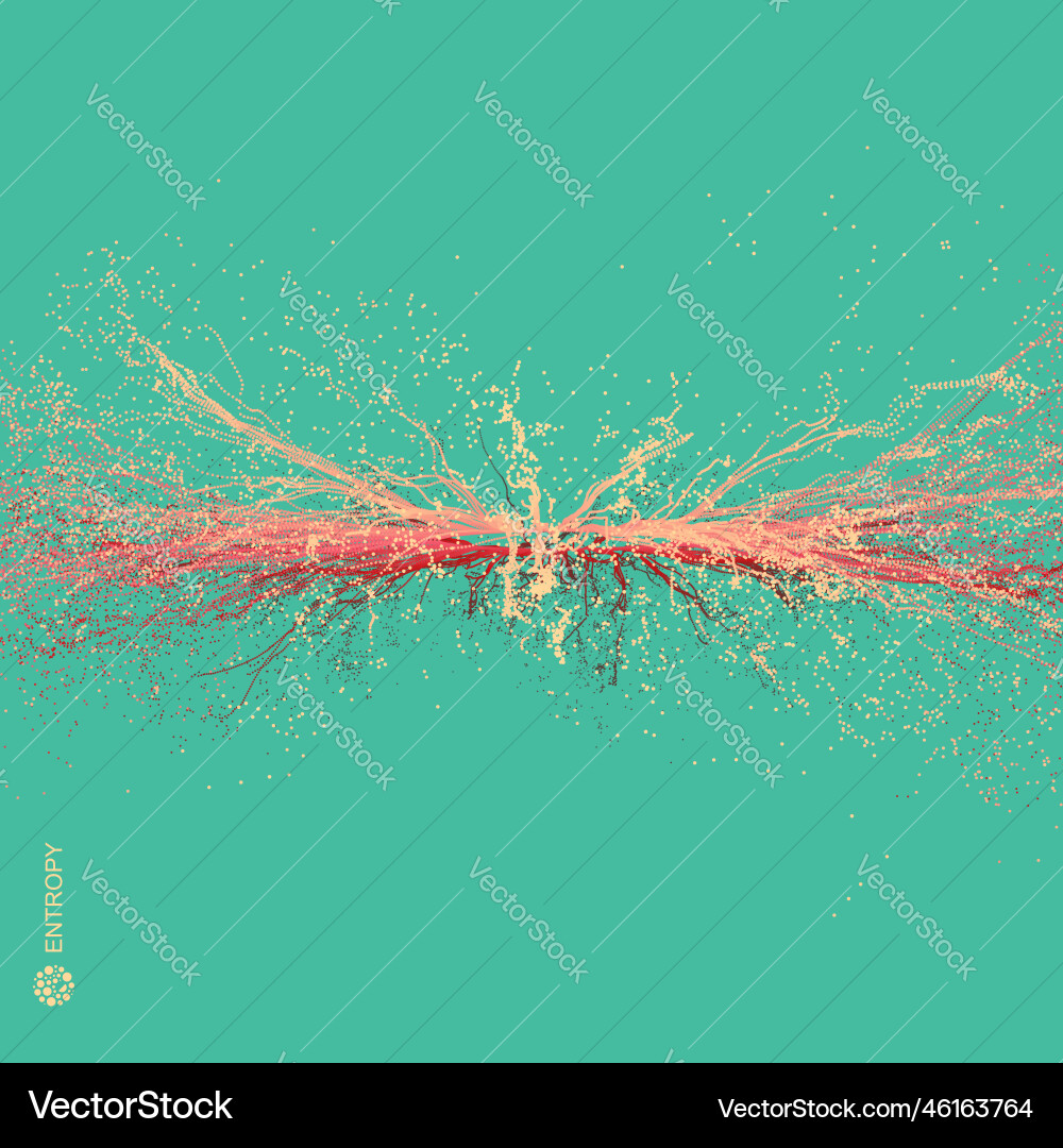 Point explode array with dynamic emitted particles Vector Image