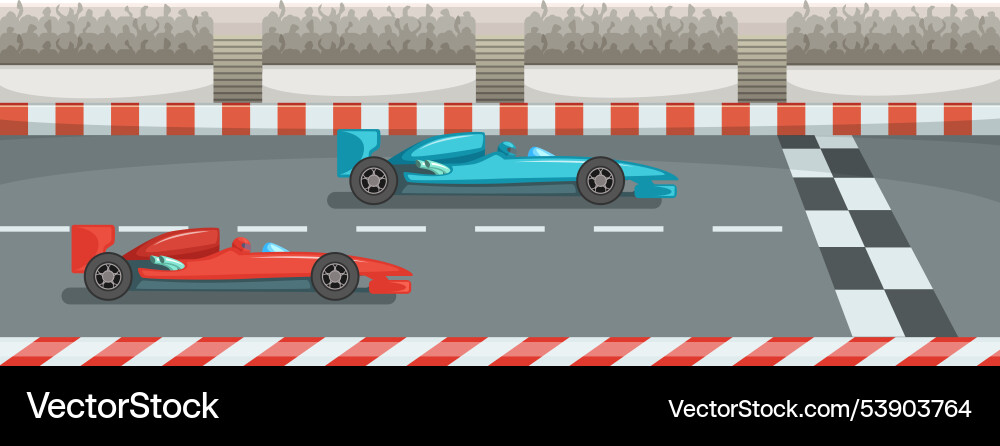 Race finish sport competition fast car track Race finish sport competition fast car track vector image