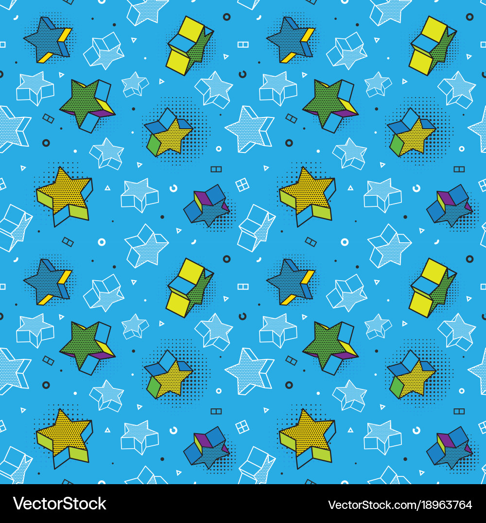 Seamless pattern colorful with 3d vector image