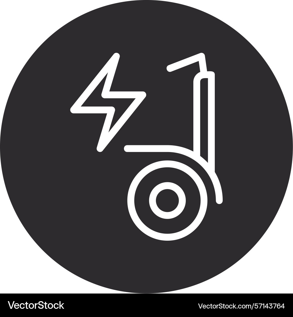Segway with handle inverted circle black Vector Image